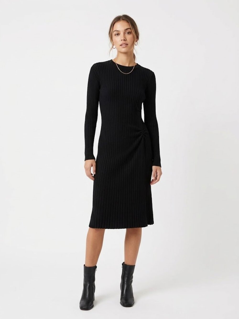 ⭐Oak & Fort | NWOT Black Ribbed Dress